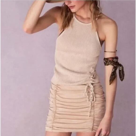 New! Free People FP One‎ Katya Thermal Tank mini Dress cream/beige, size M - Picture 1 of 12